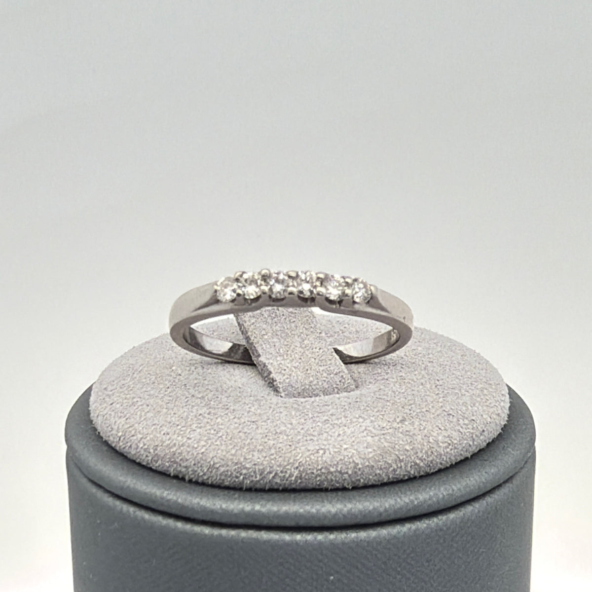 14K White Gold Diamond Band 0.20 CTW Round-Cut Lab-Grown Diamonds Size 7.5