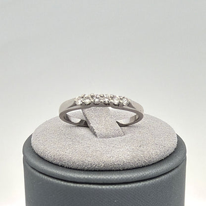14K White Gold Diamond Band 0.20 CTW Round-Cut Lab-Grown Diamonds Size 7.5