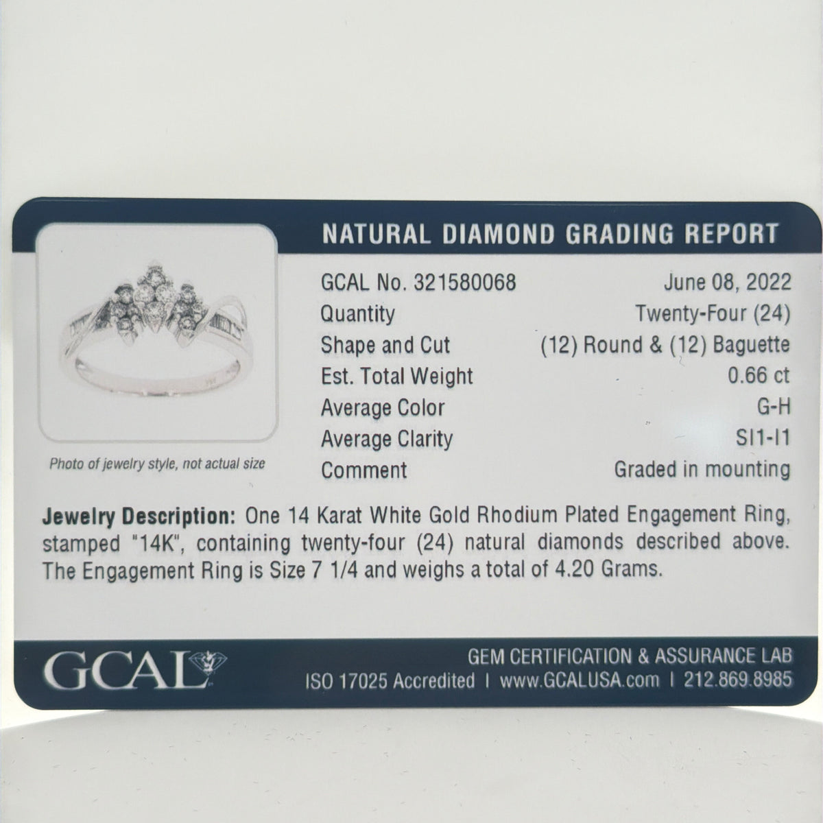 14K White Gold 0.66ctw Diamond Ring, Round Halo Cluster, Statement Ring Size 7