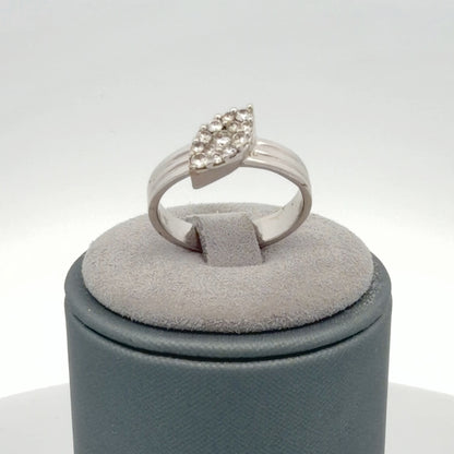 14K White Gold Cluster Ring 0.36 CTW Round Birlliant Natural Diamond  Size 6.5