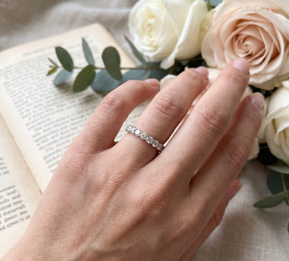 14K White Gold Diamond Eternity Band 1.68 CTW Size 4 Classic Wedding Band