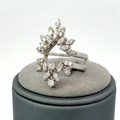 14K Diamond Enhancer Ring White Gold 0.60 CTW Size 5 US Fits 2.4mm Bands