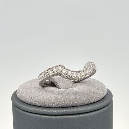 14K White Gold 0.40ctw Diamond Enhancer Band Size 7.75 for Engagement Ring