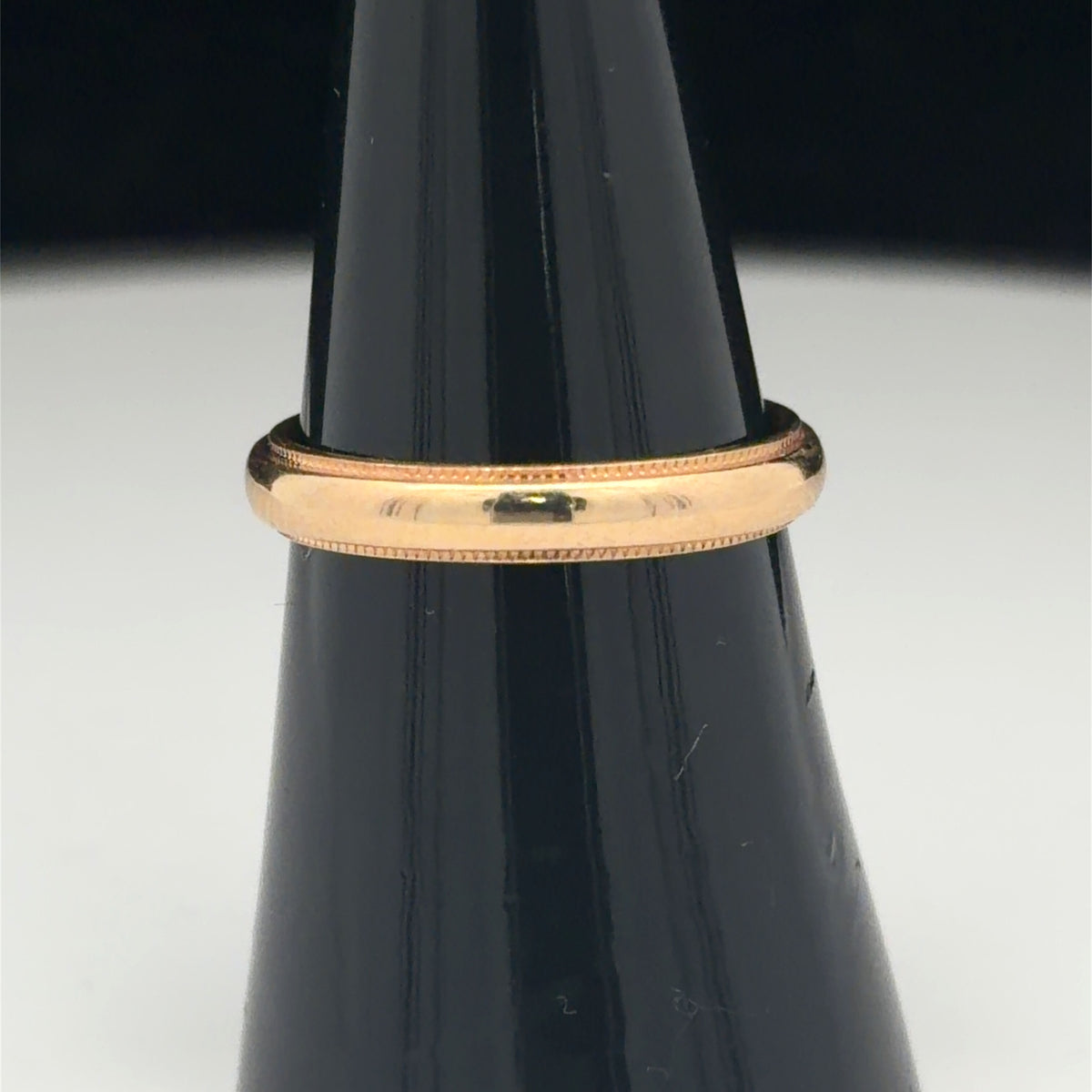 14K Yellow Gold Narrow Wedding Band Dainty Polished Classic Ring, Size 7
