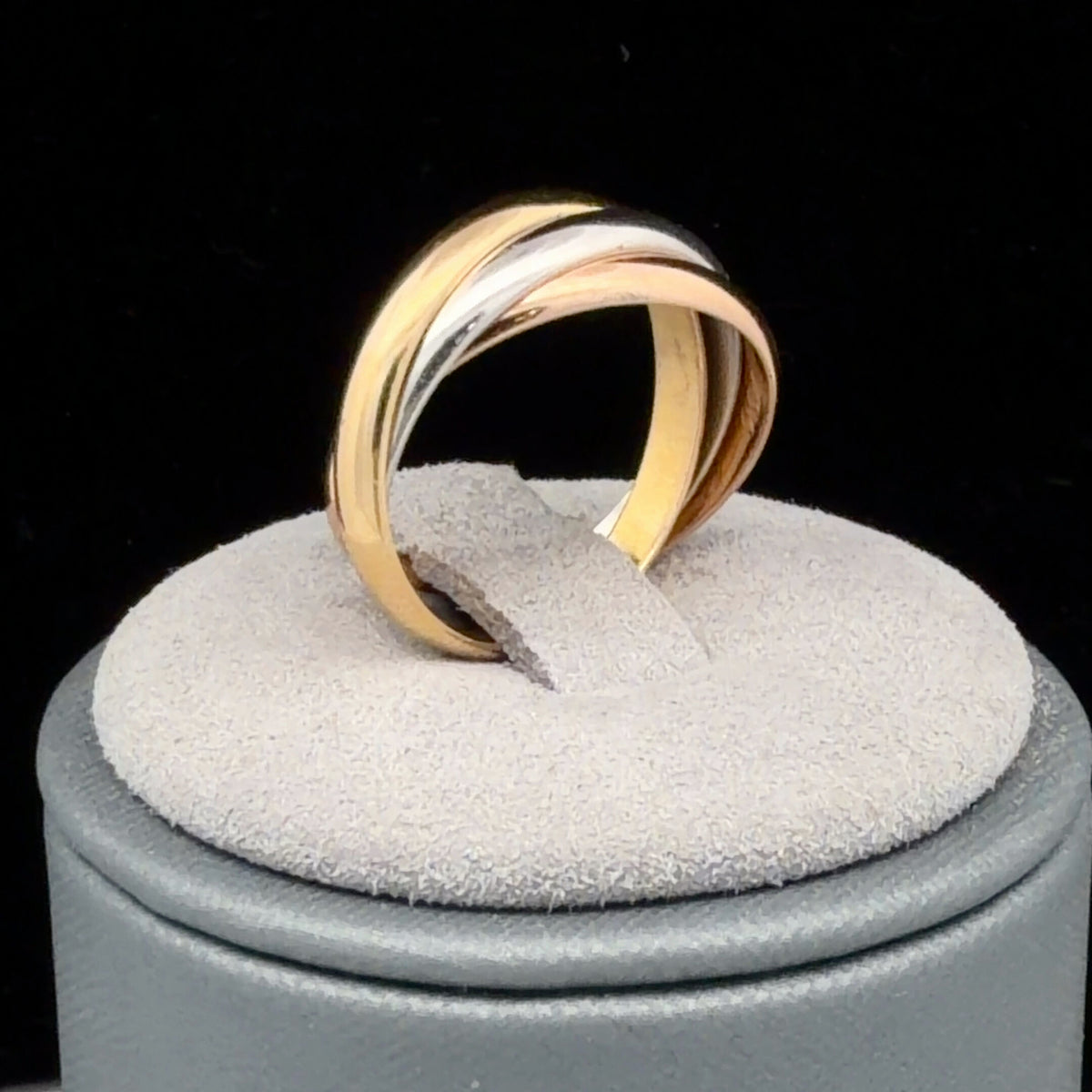 Cartier Trinity Rolling Band, Tri-Color Gold, Small Model U.S. Size 4.5
