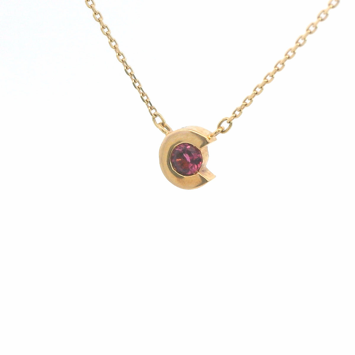 Celine 18K Rose Gold Tourmaline Pendant Necklace 0.12 ct Tourmaline
