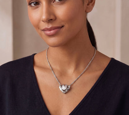 Vintage William Lam & Co. Pendant on Rope Chain 14K White Gold 0.10 ct Diamond