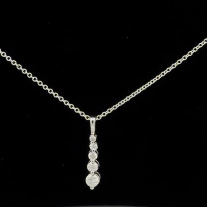 14K White Gold 0.29ctw Diamond Pendant Necklace Diamond