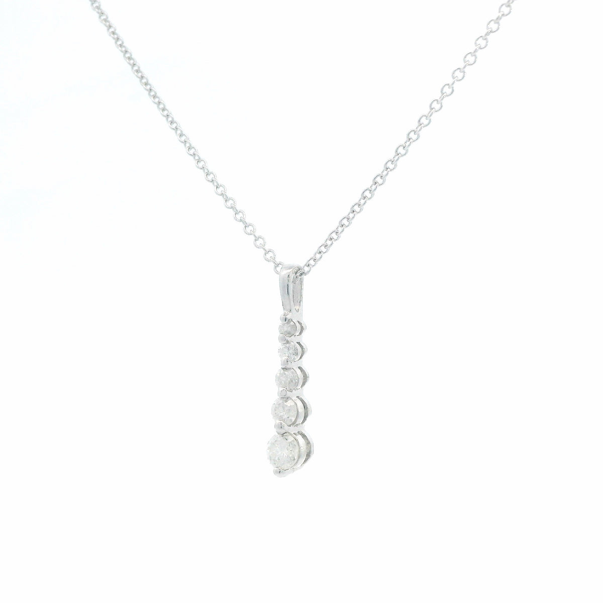 14K White Gold 0.29ctw Diamond Pendant Necklace Diamond