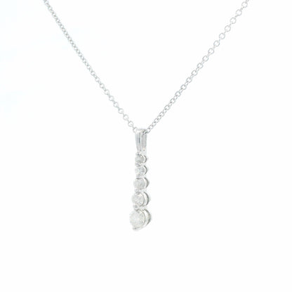 14K White Gold 0.29ctw Diamond Pendant Necklace Diamond