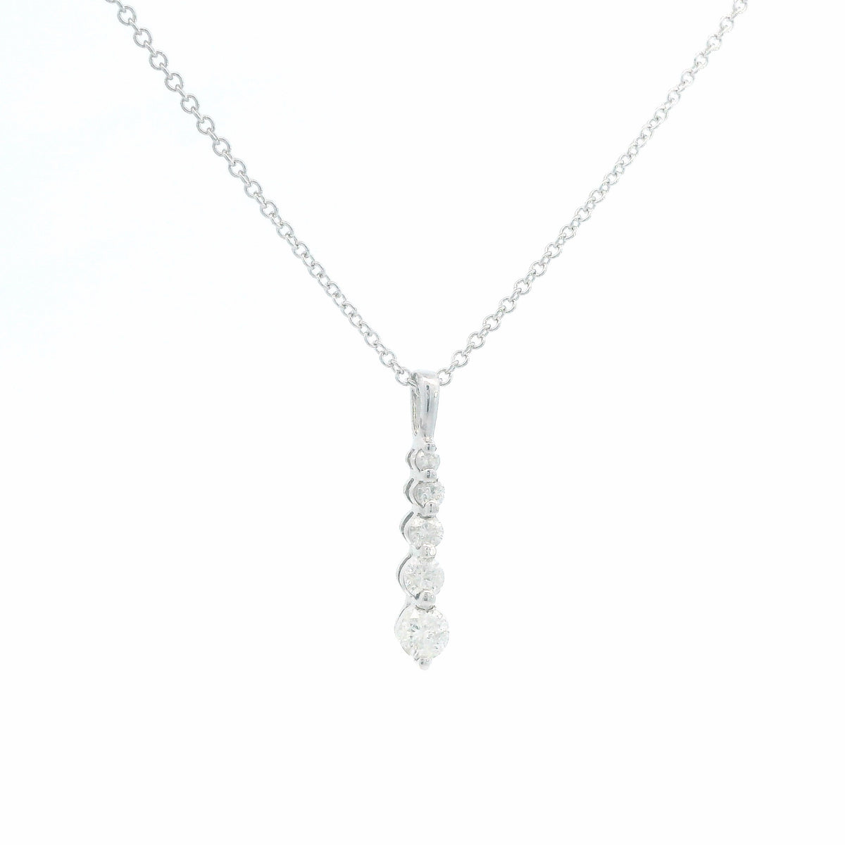 14K White Gold 0.29ctw Diamond Pendant Necklace Diamond