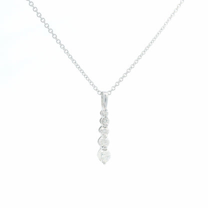 14K White Gold 0.29ctw Diamond Pendant Necklace Diamond