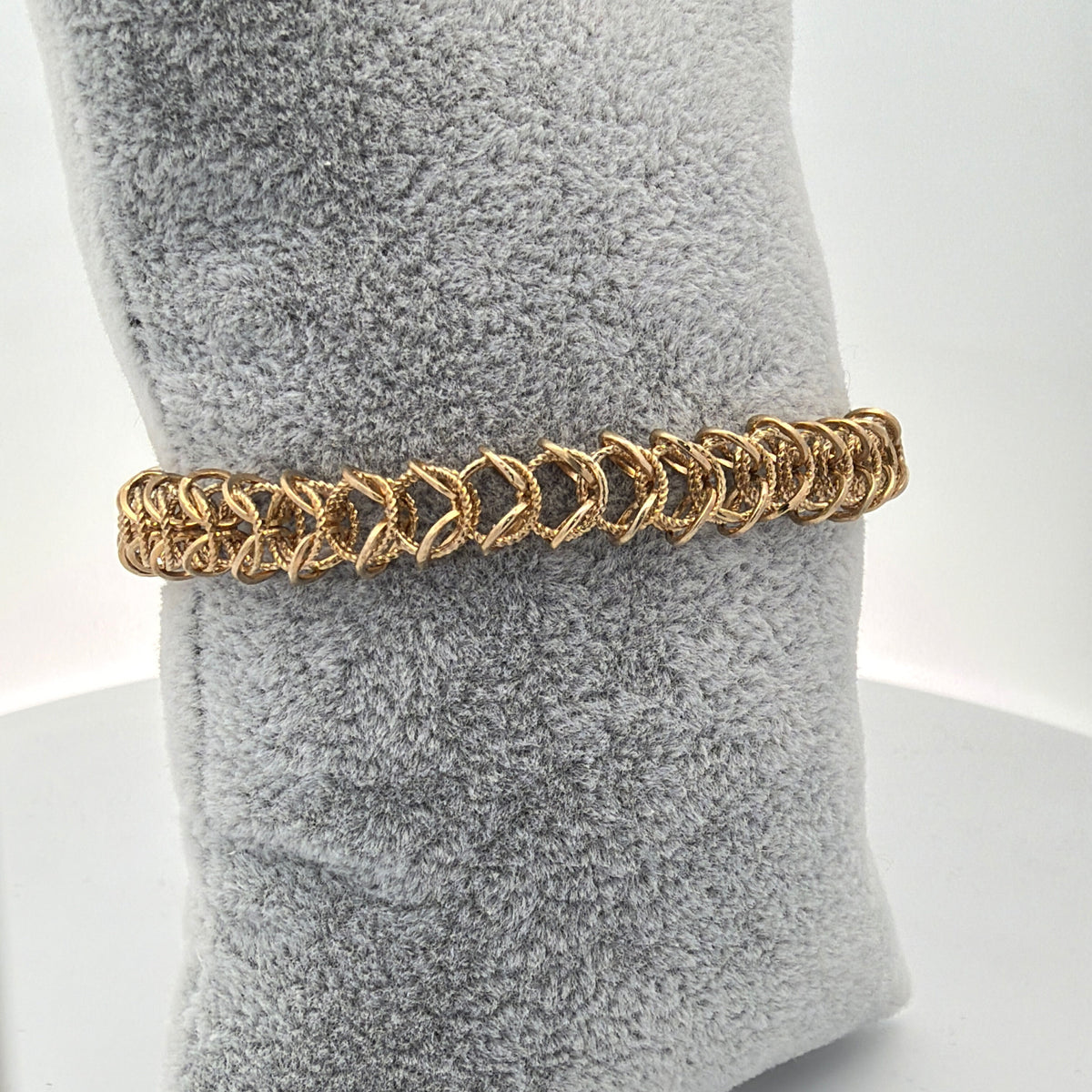14K Yellow Gold Open Link Bracelet, Classic Polished Delicate Chain, 7.25in