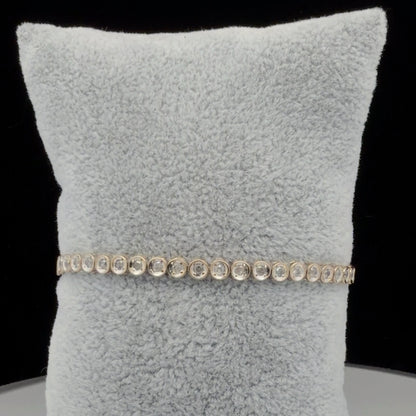 18K White Gold Diamond Tennis Bracelet 1.38 CTW Round Prong-Set 6.5 Inches