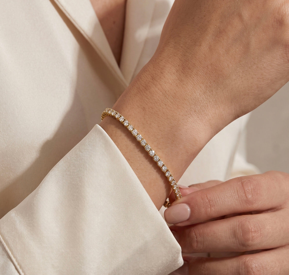 14K Rose Gold Diamond Tennis Bracelet 2.01 CTW, Round Prong-Set, 6.75 Inches