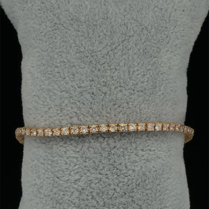 14K Rose Gold Diamond Tennis Bracelet 2.01 CTW, Round Prong-Set, 6.75 Inches