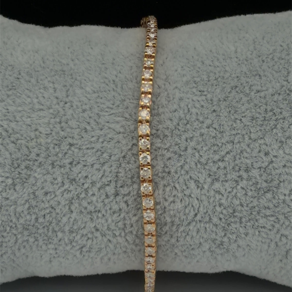 14K Rose Gold Diamond Tennis Bracelet 2.01 CTW, Round Prong-Set, 6.75 Inches
