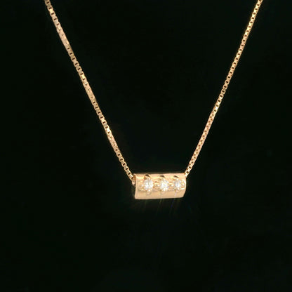 18K Rose Gold Lab Grown Diamond Solitaire Pendant Necklace 0.04 ct Lab Grown Diamond