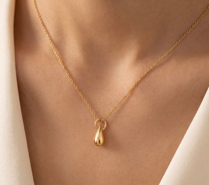 Tiffany & Co 18K Yellow Gold Elsa Peretti Teardrop Necklace