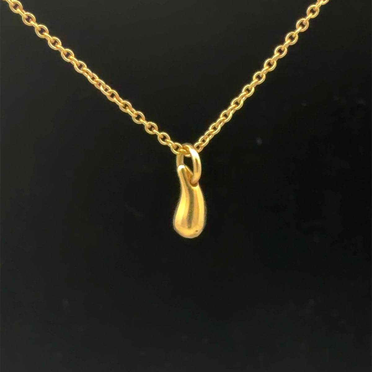 Tiffany & Co 18K Yellow Gold Elsa Peretti Teardrop Necklace