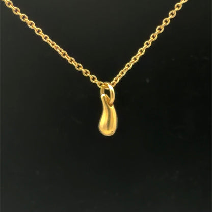 Tiffany & Co 18K Yellow Gold Elsa Peretti Teardrop Necklace