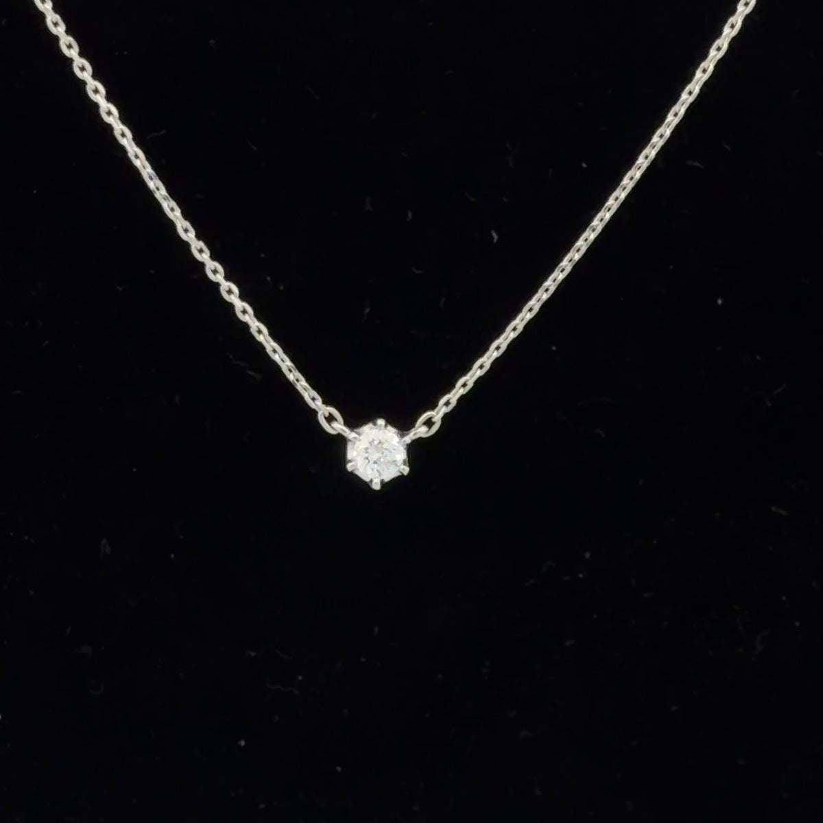 Platinum Diamond Pendant Necklace 0.11 CTW Dainty Minimalist Classic Mini