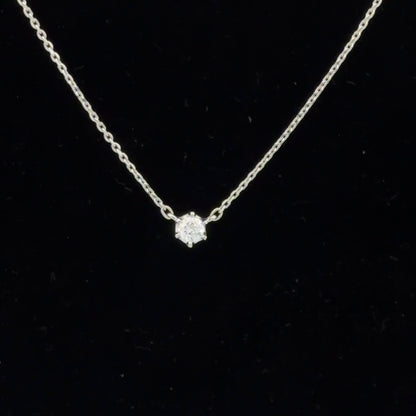 Platinum Diamond Pendant Necklace 0.11 CTW Dainty Minimalist Classic Mini