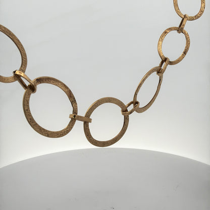 14K Yellow Gold Fancy Link Necklace, 18-Inch Dainty Chain Minimalist Style