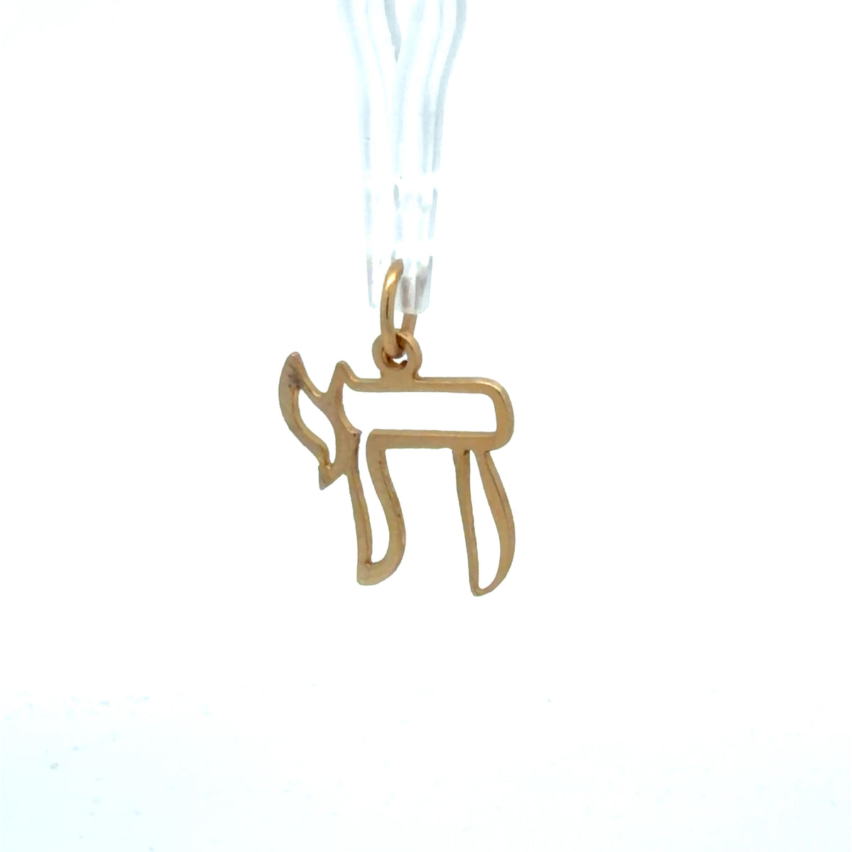 14K Yellow Gold Chai Pendant / Charm, Dainty Hebrew Symbol, High-Polish