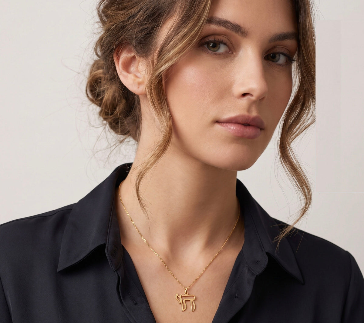 14K Yellow Gold Chai Pendant / Charm, Dainty Hebrew Symbol, High-Polish