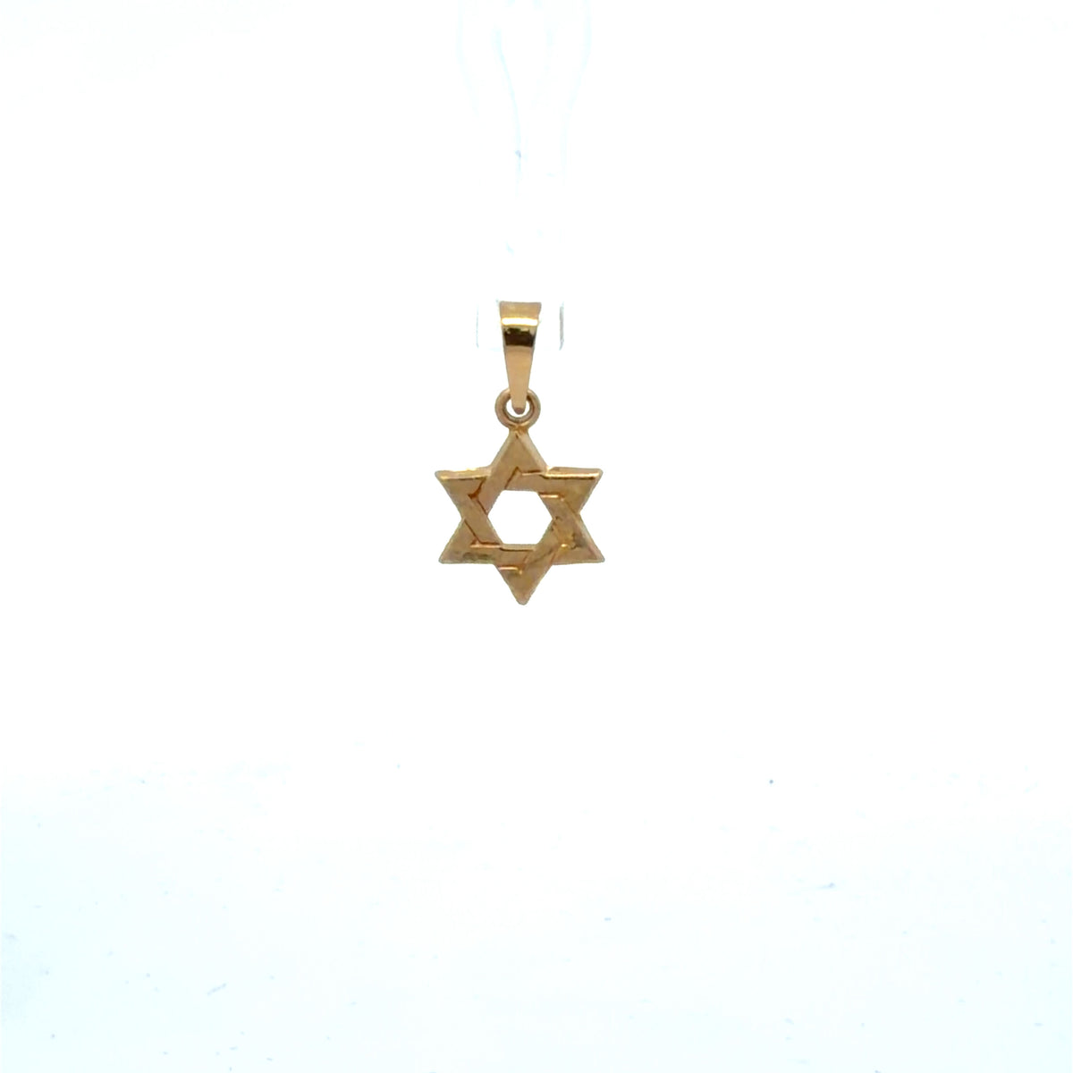 14K Yellow Gold Star Of David Pendant / Charm, Polished Dainty Judaica