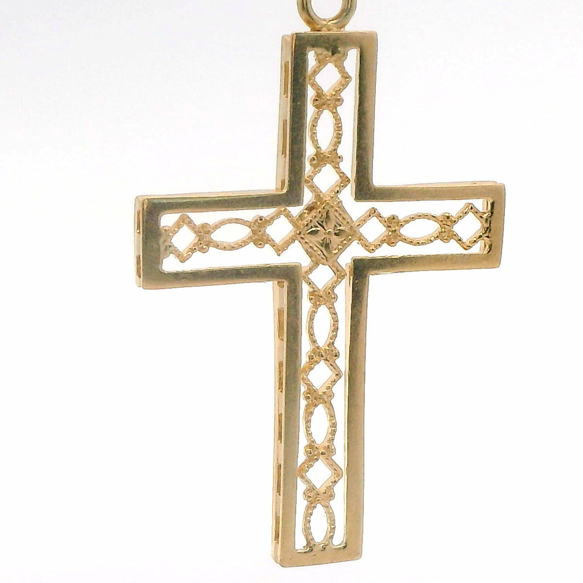 14K Yellow Gold Cross Pendant / Charm, Polished Dainty Classic Minimalist