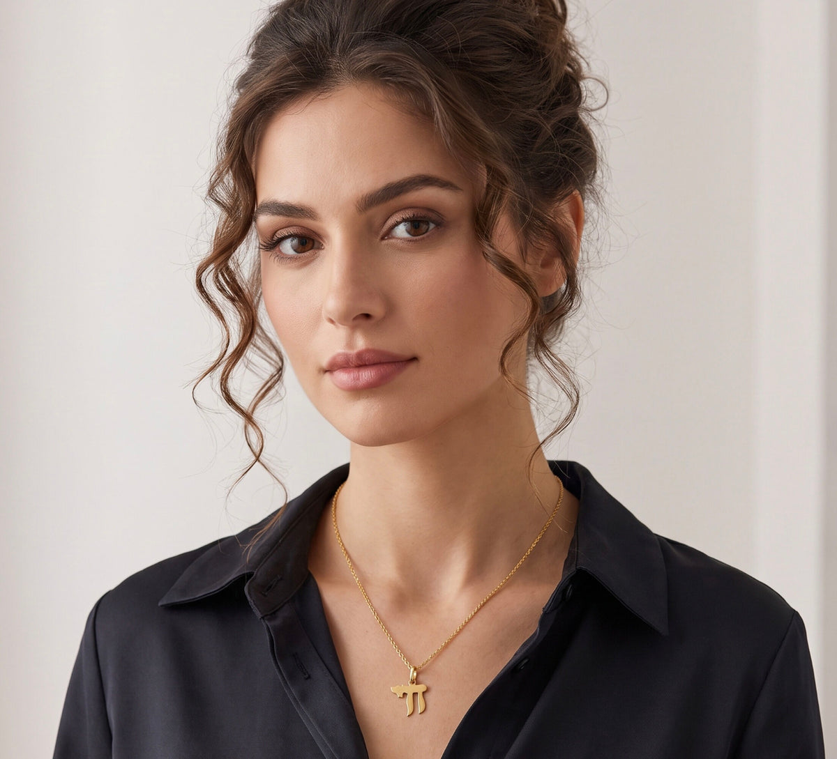 14K Yellow Gold Chai Pendant / Charm - Dainty Hebrew Chai Necklace Charm