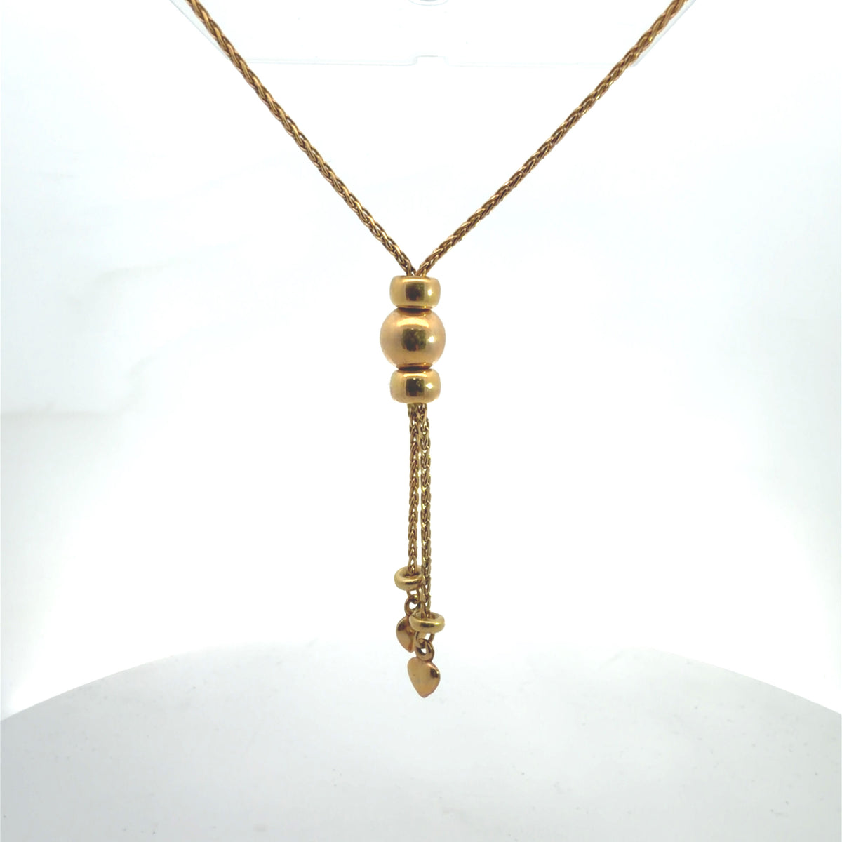 14K Yellow Gold Tassel Chain Necklace, Dainty Minimalist Layering Piece