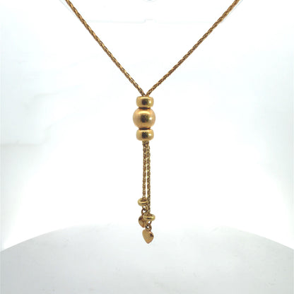 14K Yellow Gold Tassel Chain Necklace, Dainty Minimalist Layering Piece
