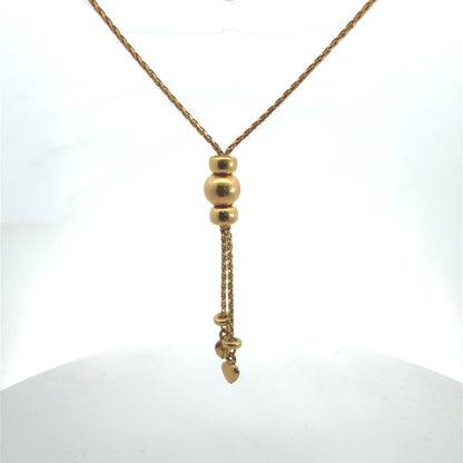 14K Yellow Gold Tassel Chain Necklace, Dainty Minimalist Layering Piece