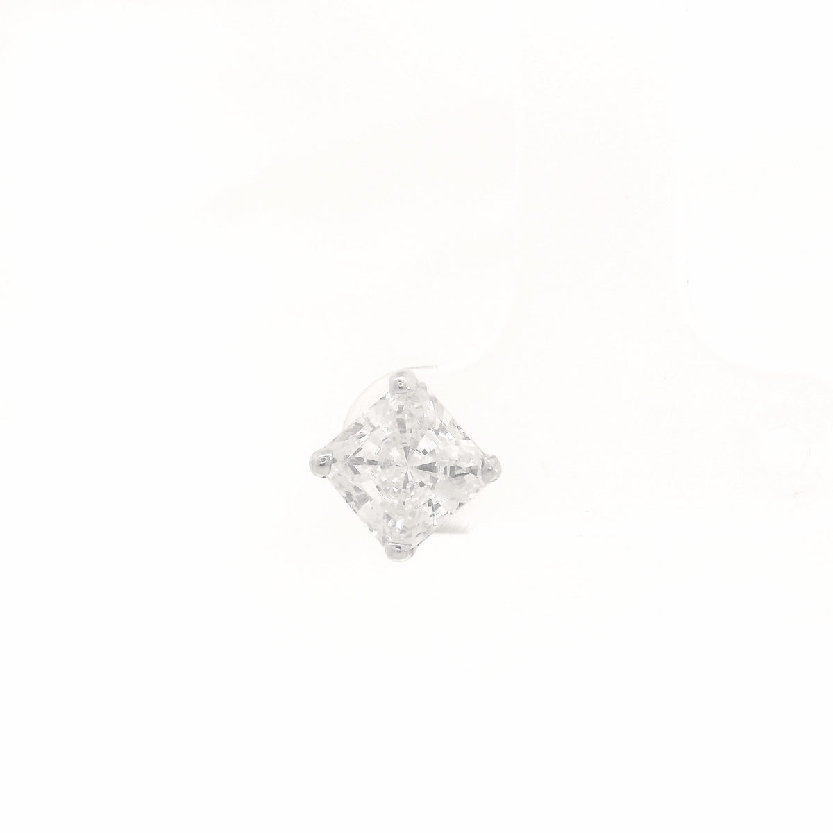 10K White Gold 1.25ct Square Brilliant Cut Single Stud Earring