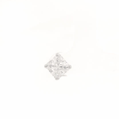 10K White Gold 1.25ct Square Brilliant Cut Single Stud Earring