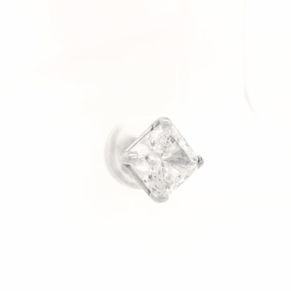 10K White Gold 1.25ct Square Brilliant Cut Single Stud Earring