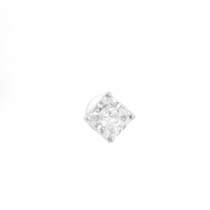 10K White Gold 2.00ct Square Brilliant Cut Single Stud Earring