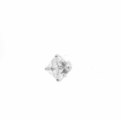 10K White Gold 2.00ct Square Brilliant Cut Single Stud Earring
