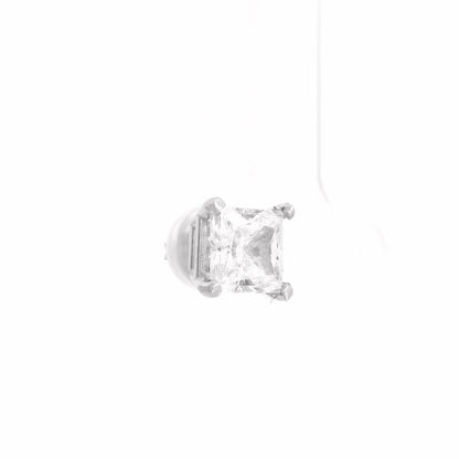10K White Gold 2.00ct Square Brilliant Cut Single Stud Earring