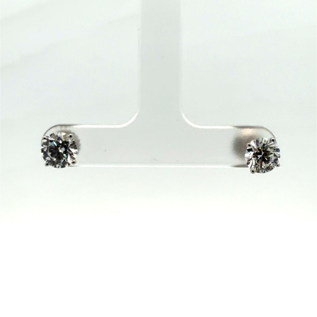14K White Gold 2.09ctw Lab Grown Diamond Martini Set Screw Back Earrings