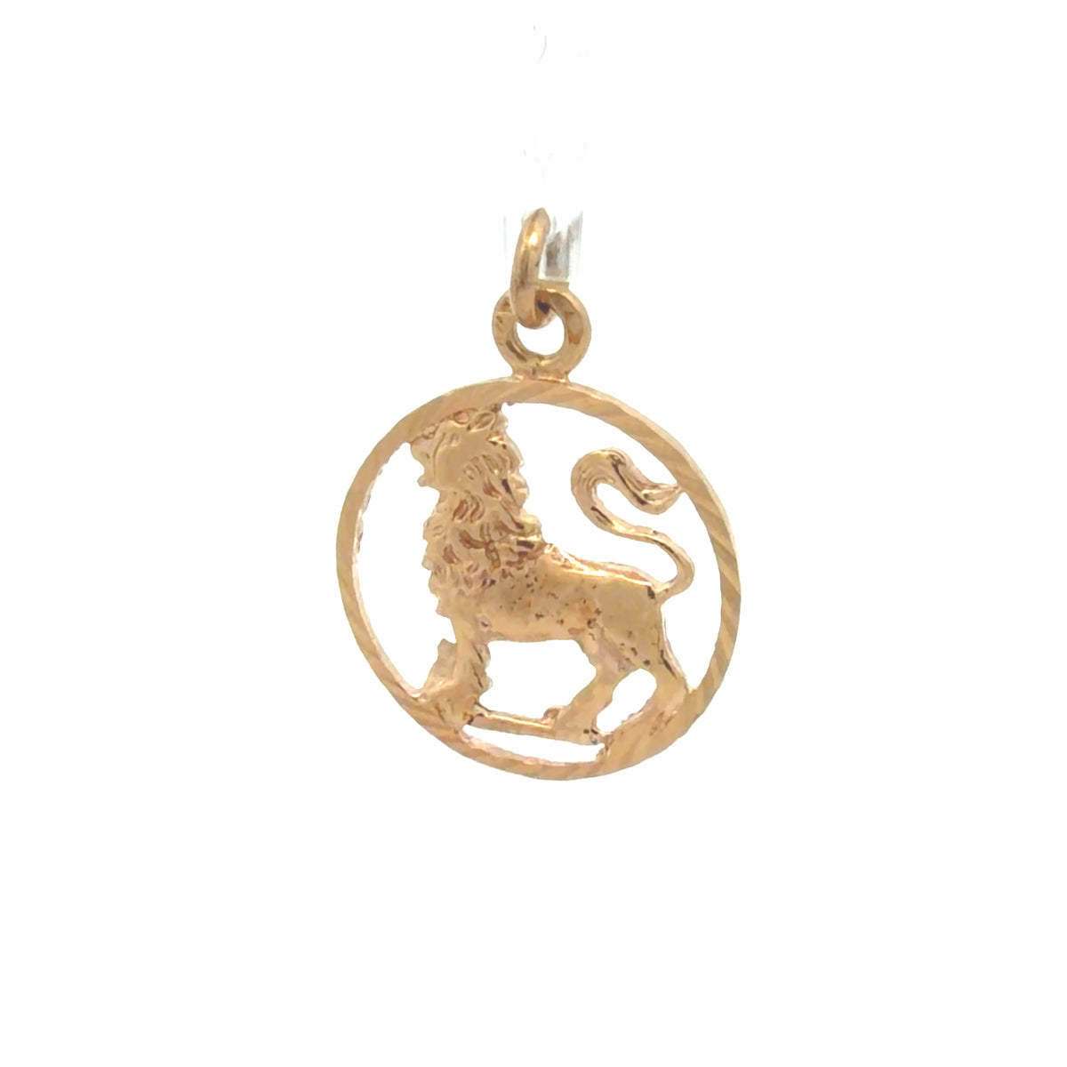 14K Yellow Gold Leo Zodiac Pendant Charm