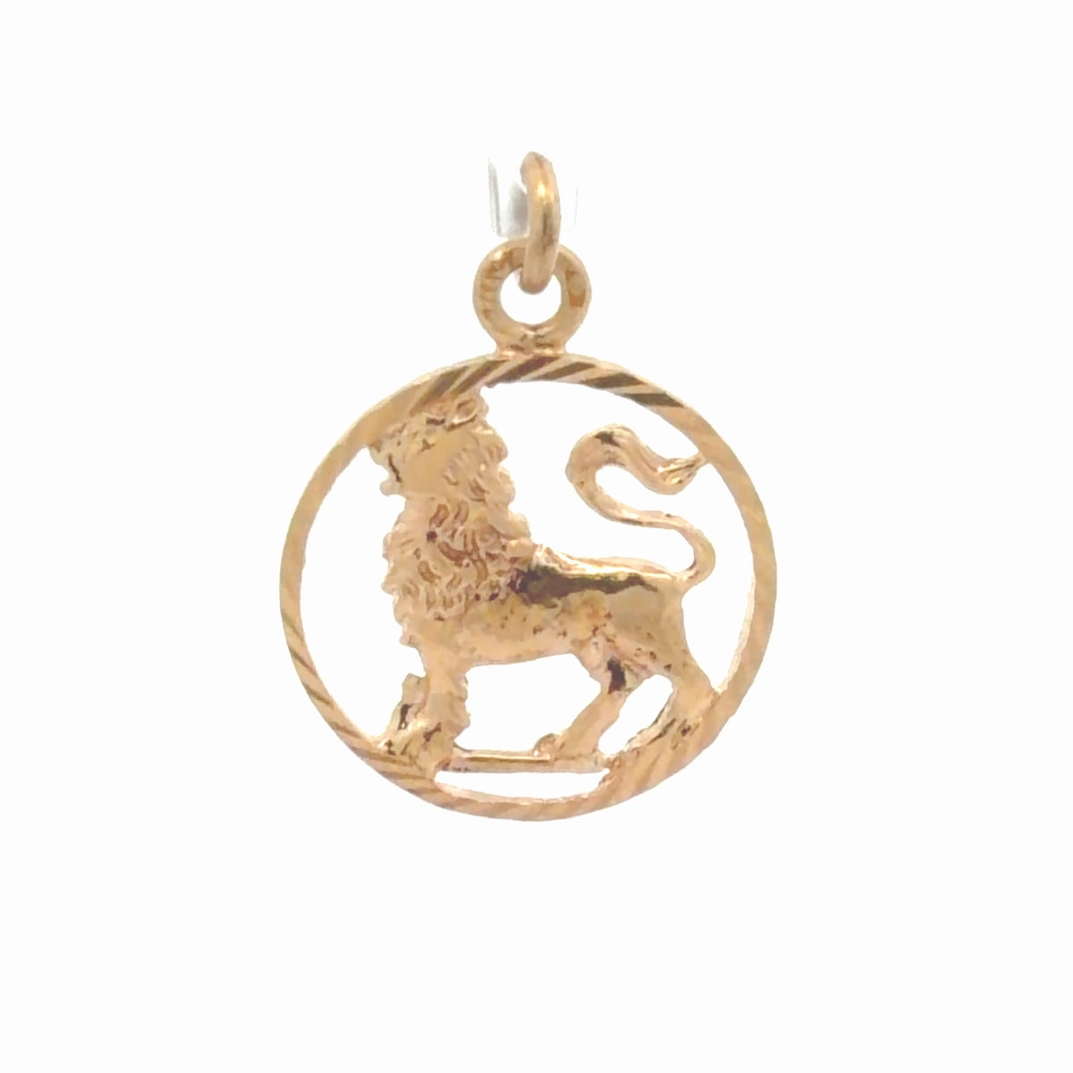 14K Yellow Gold Leo Zodiac Pendant Charm