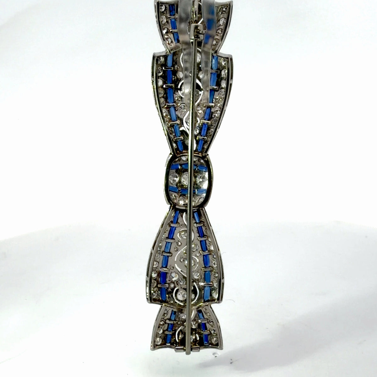Platinum Antique Diamond And Sapphire Convertible Brooch/Pendant
