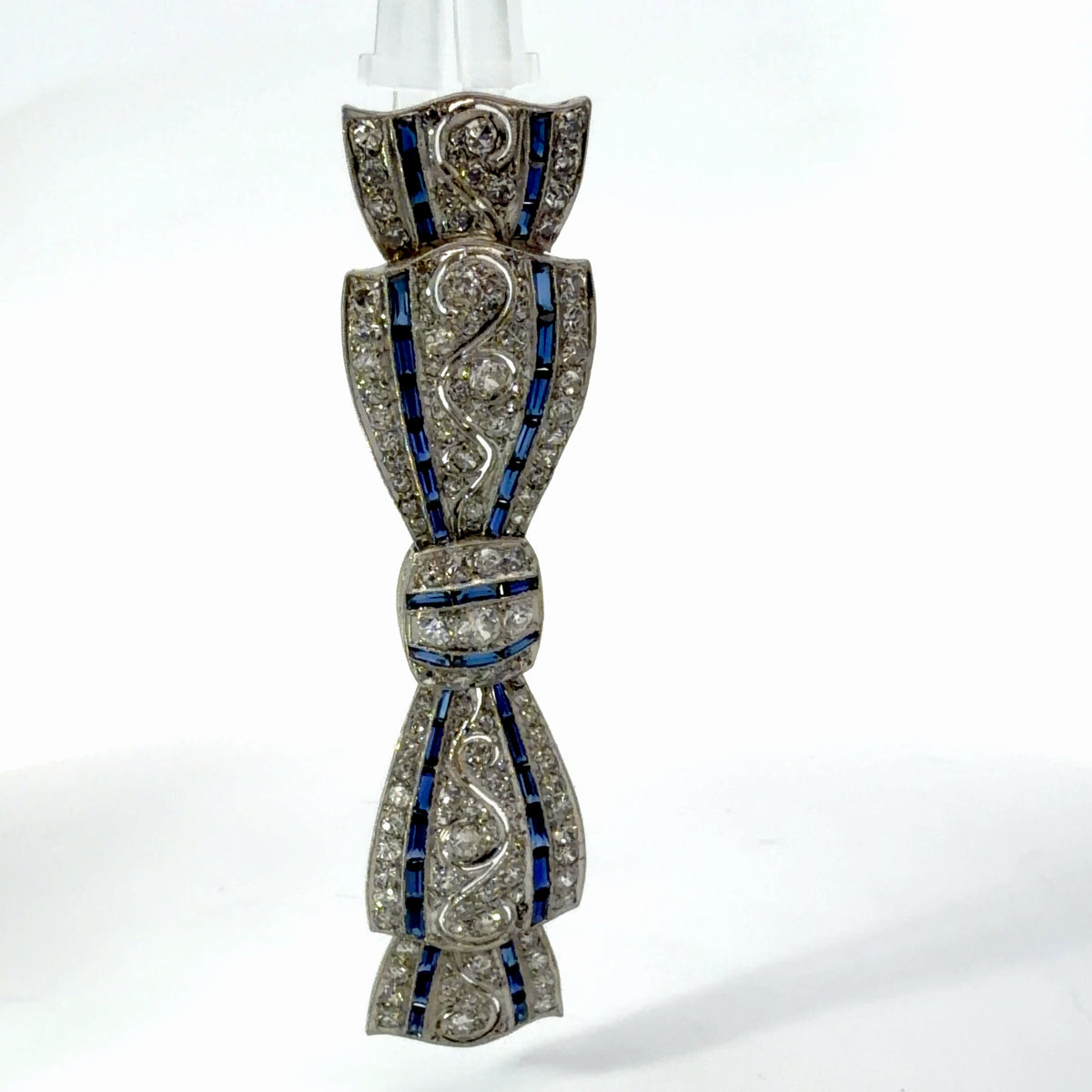 Platinum Antique Diamond And Sapphire Convertible Brooch/Pendant