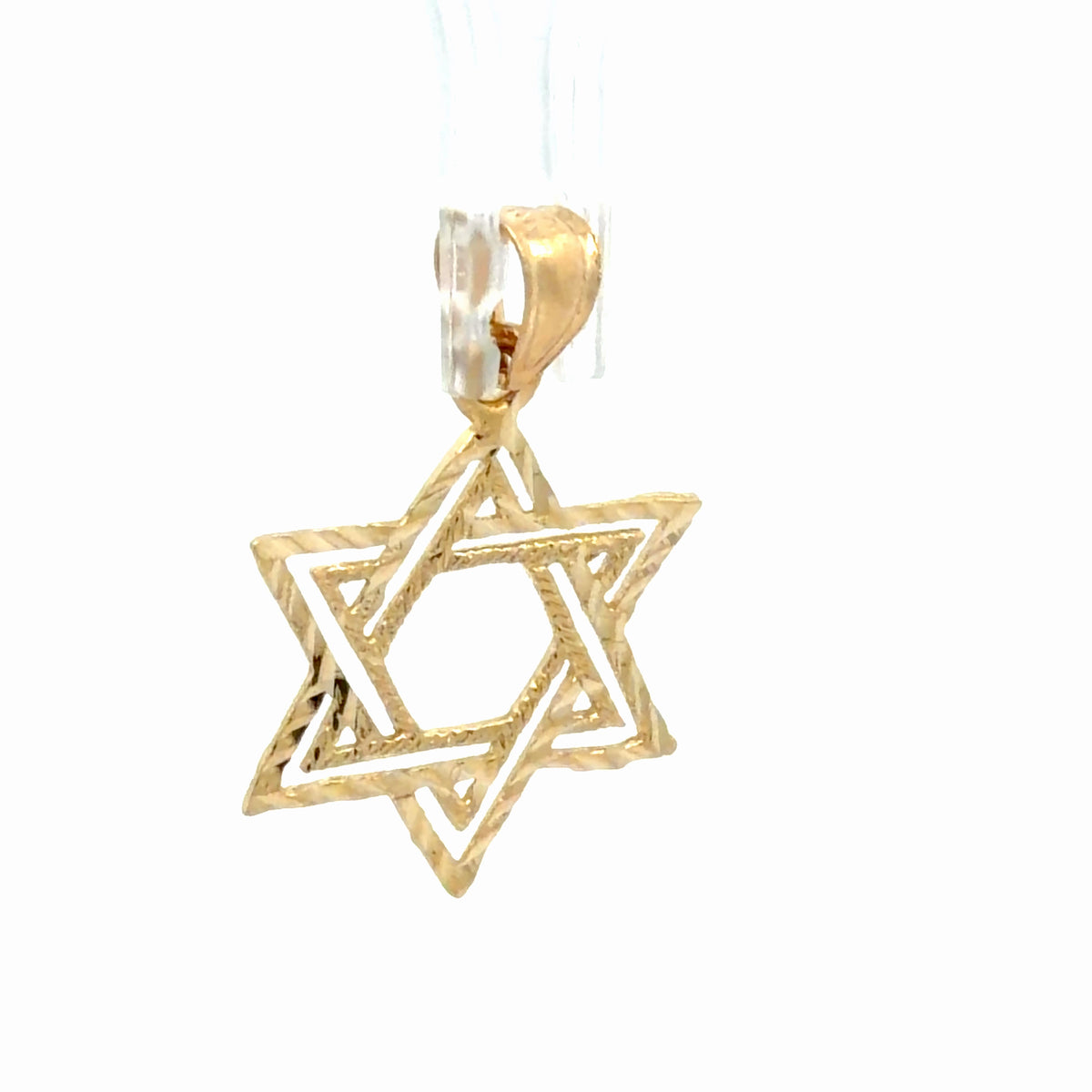 14K Yellow Gold Star Of David Pendant / Charm Classic Dainty Polished Style