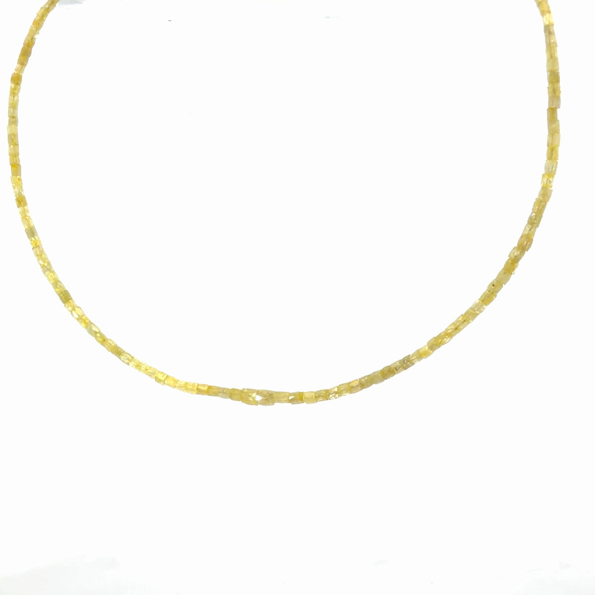 14K Yellow Gold Natural Fancy Yellow Diamond Beaded Necklace