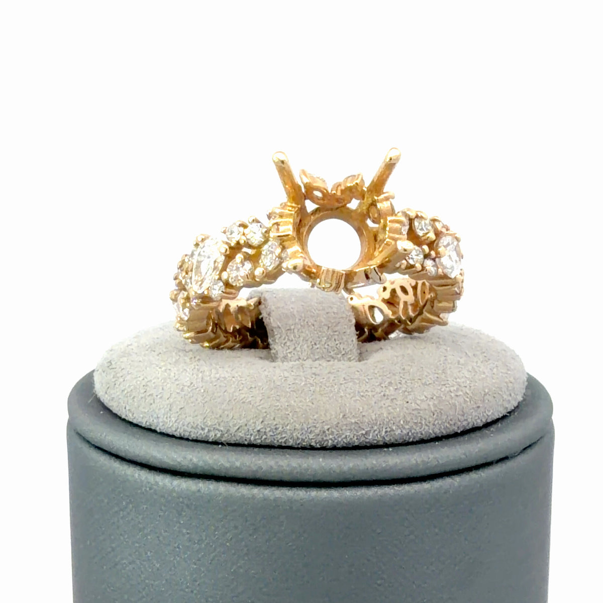14K Yellow Gold Lab Grown Diamond Engagement Ring Setting 2.91 CTW